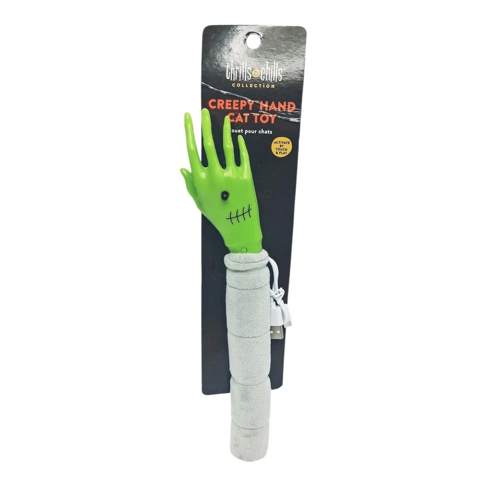 Haunting Halloween Cat Teaser - Realistic Moving Hand Toy | Touch Activated